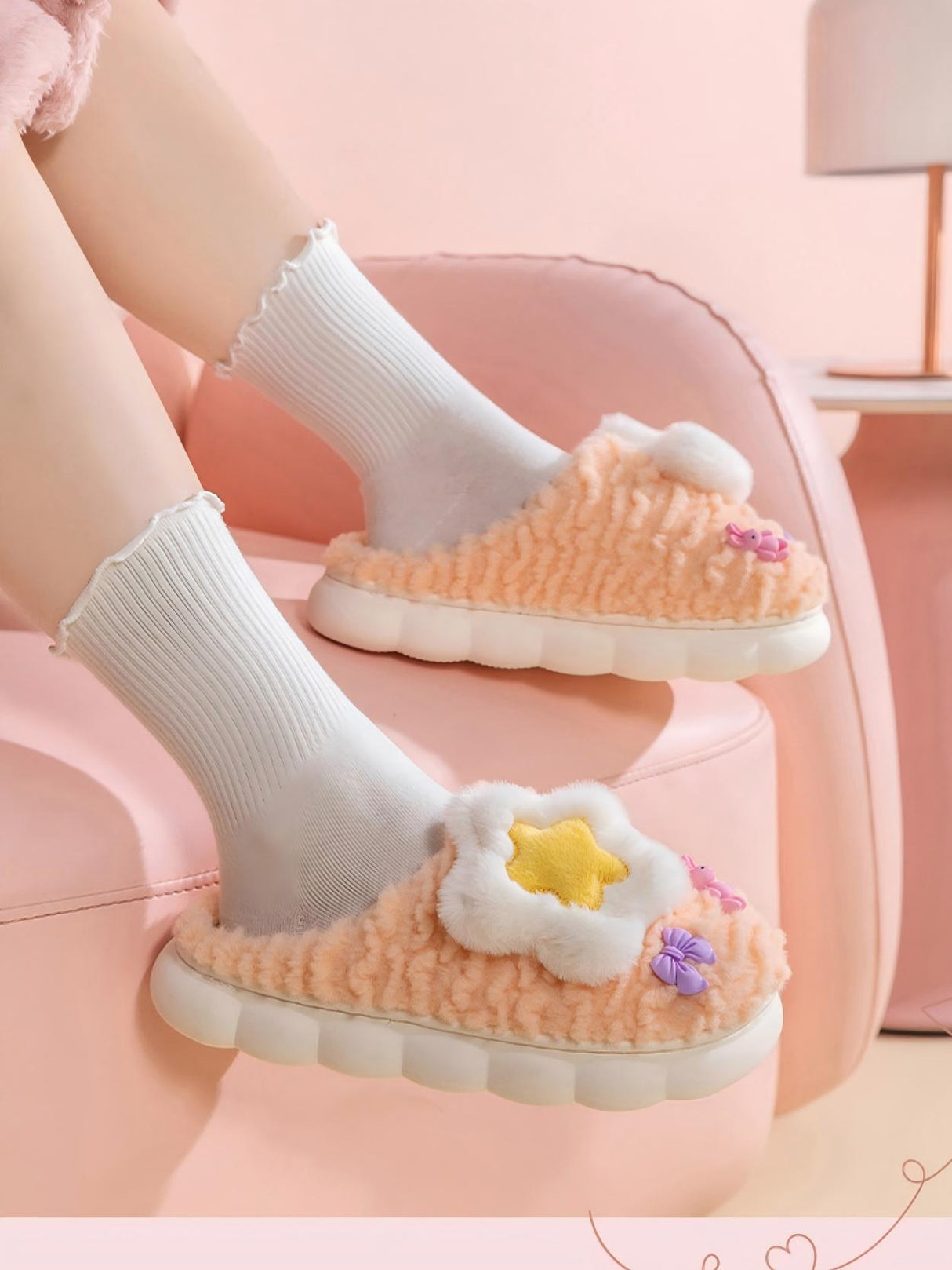 Colorblock Floral Slippers