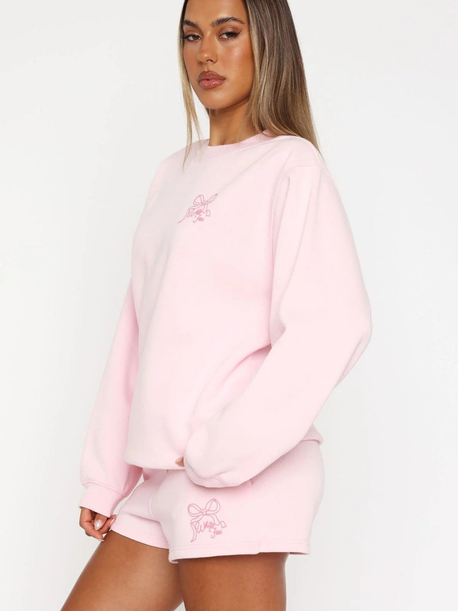 Valentine's Day Elements Long-sleeved Bow Print Sweatshirts