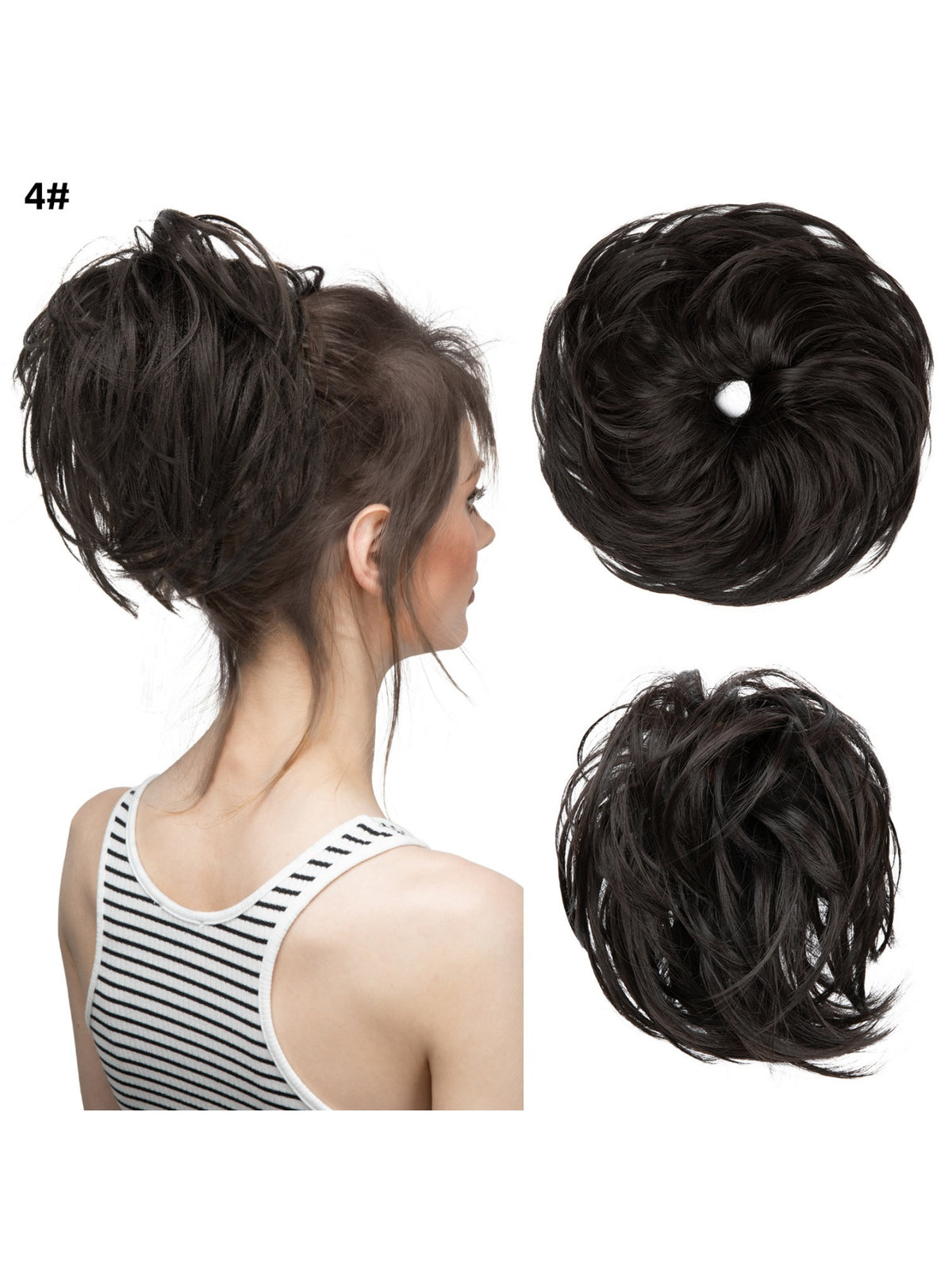 Fluffy Long Beard Curly Hair Updo Wig