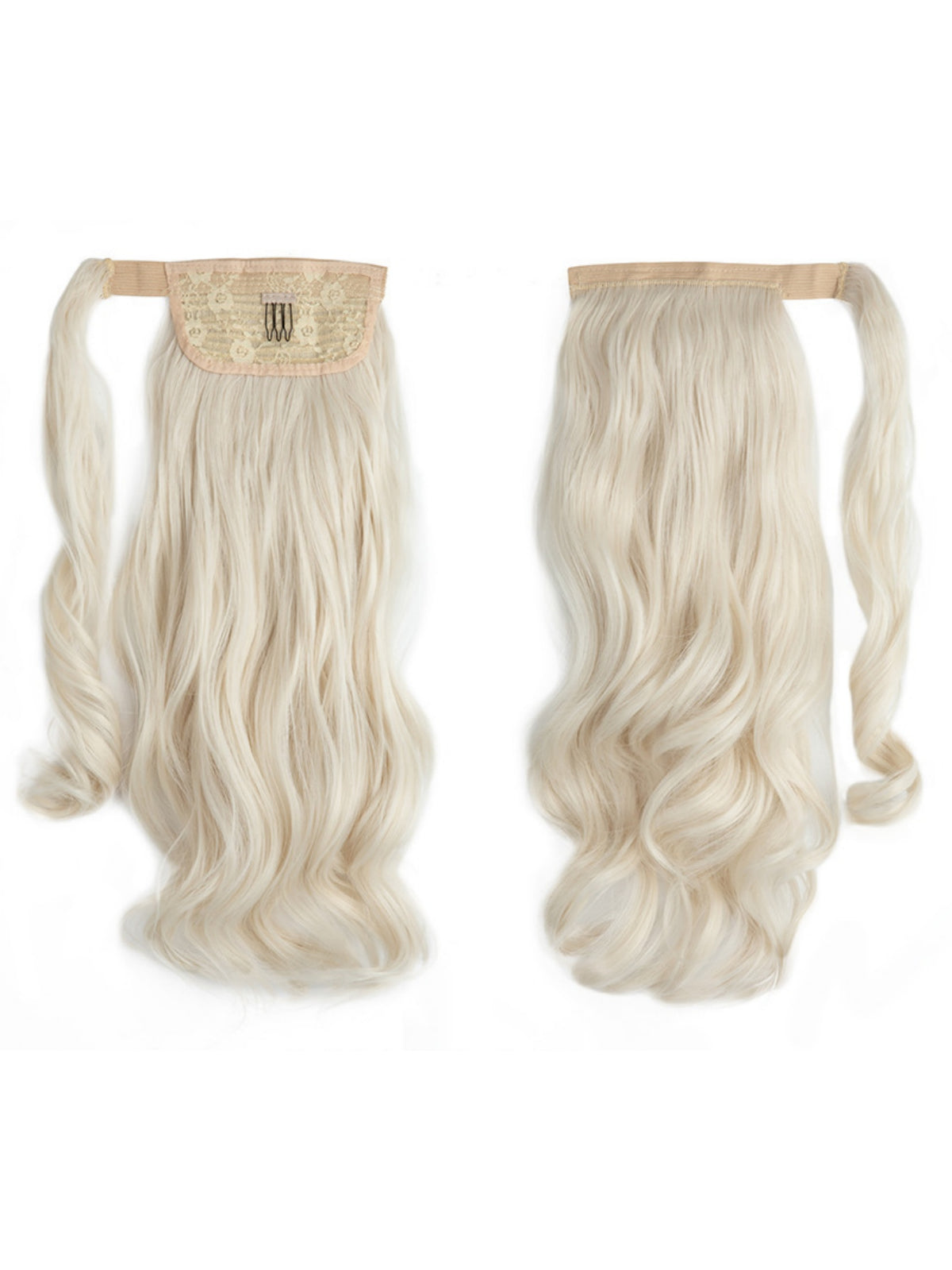 Long, Wavy, Natural Curl Wig With Wrap-around Design
