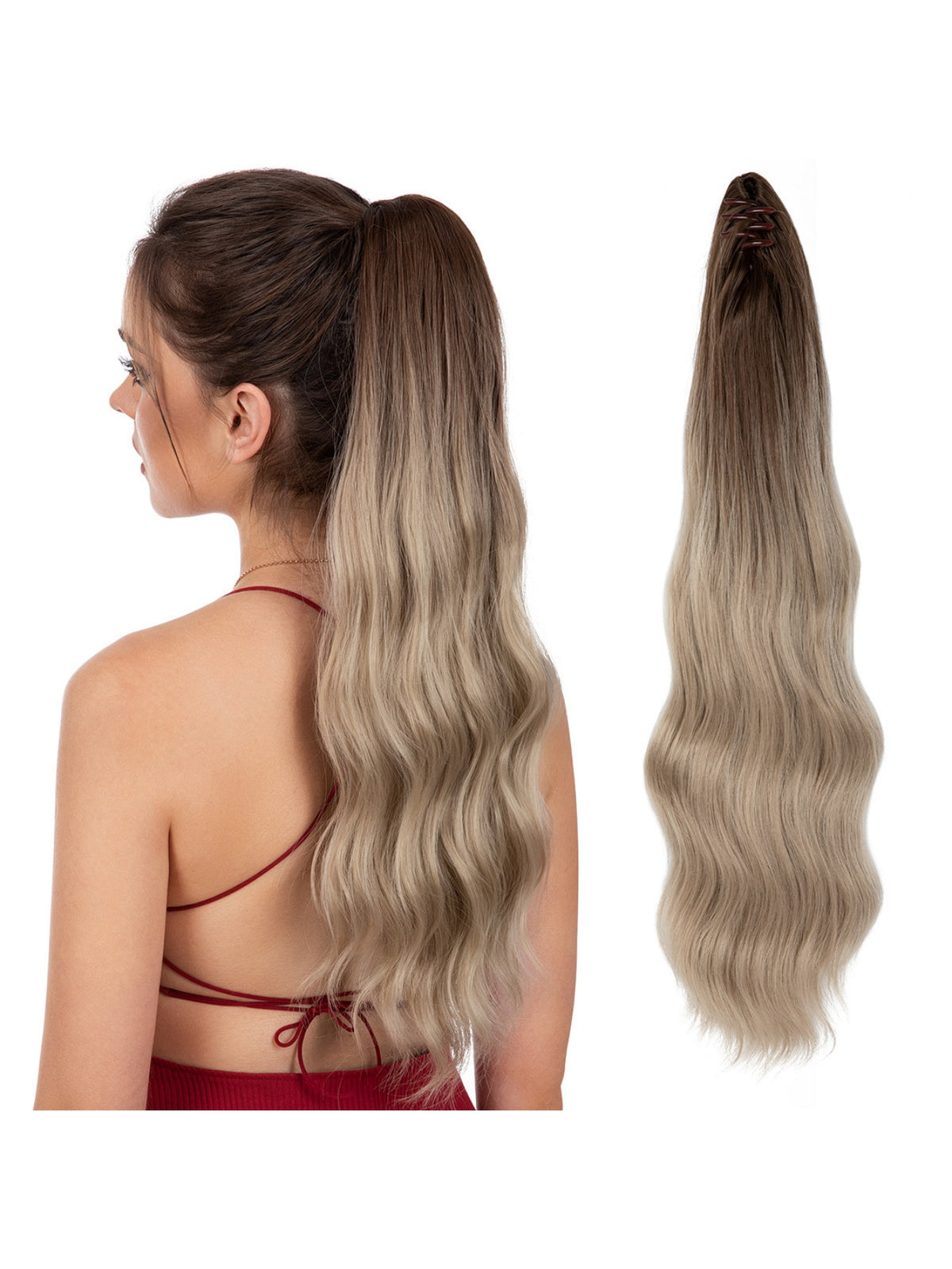 Big Wavy Ponytail Hair Extension Wig