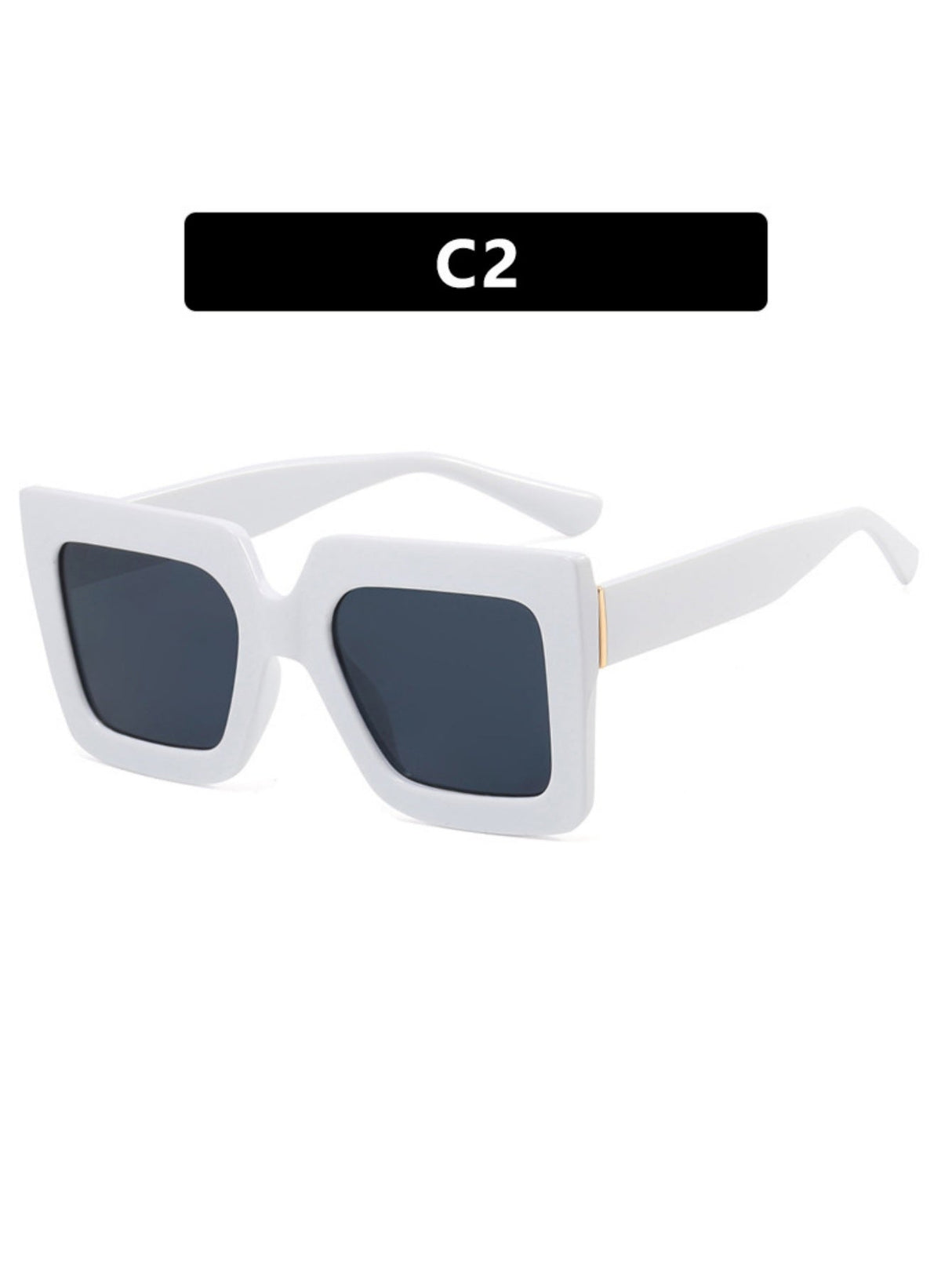 Farbblockierte, quadratische, übergroße, stylische Brille