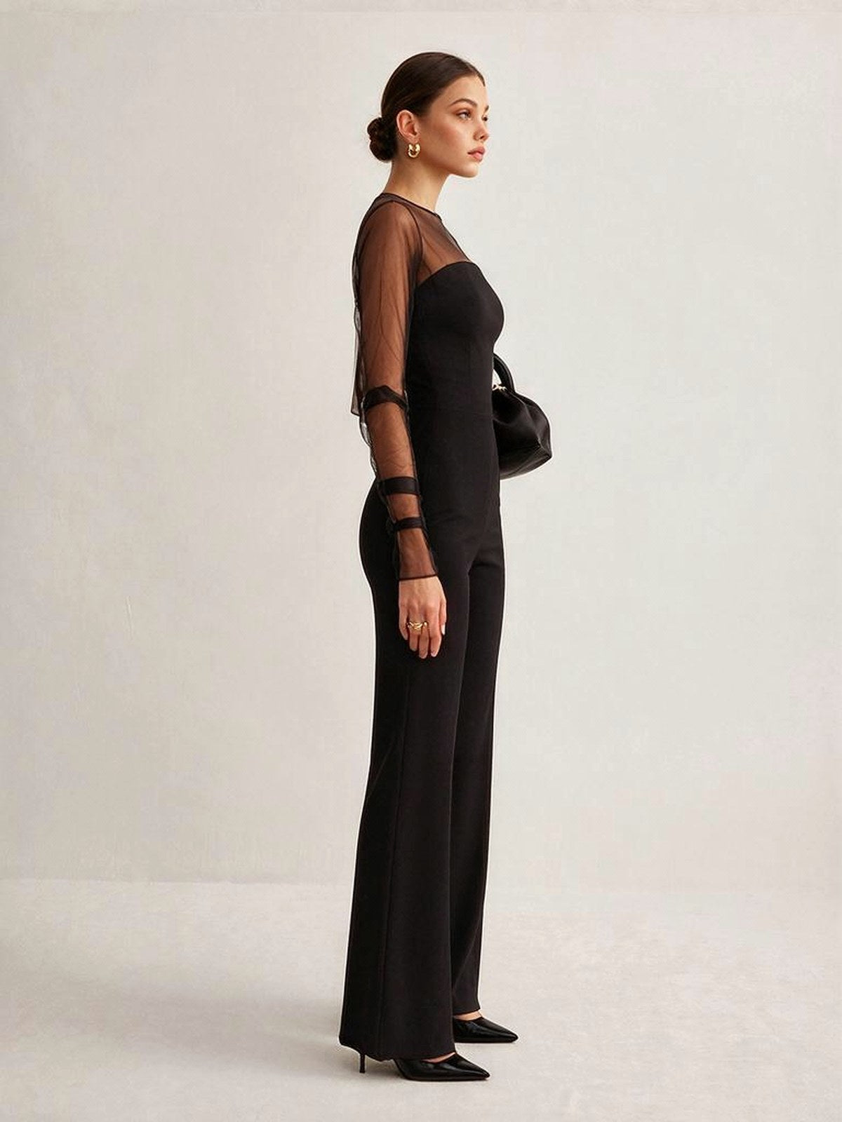 Sleeveless Single-breasted Wide Leg Work Clothes Jumpsuits