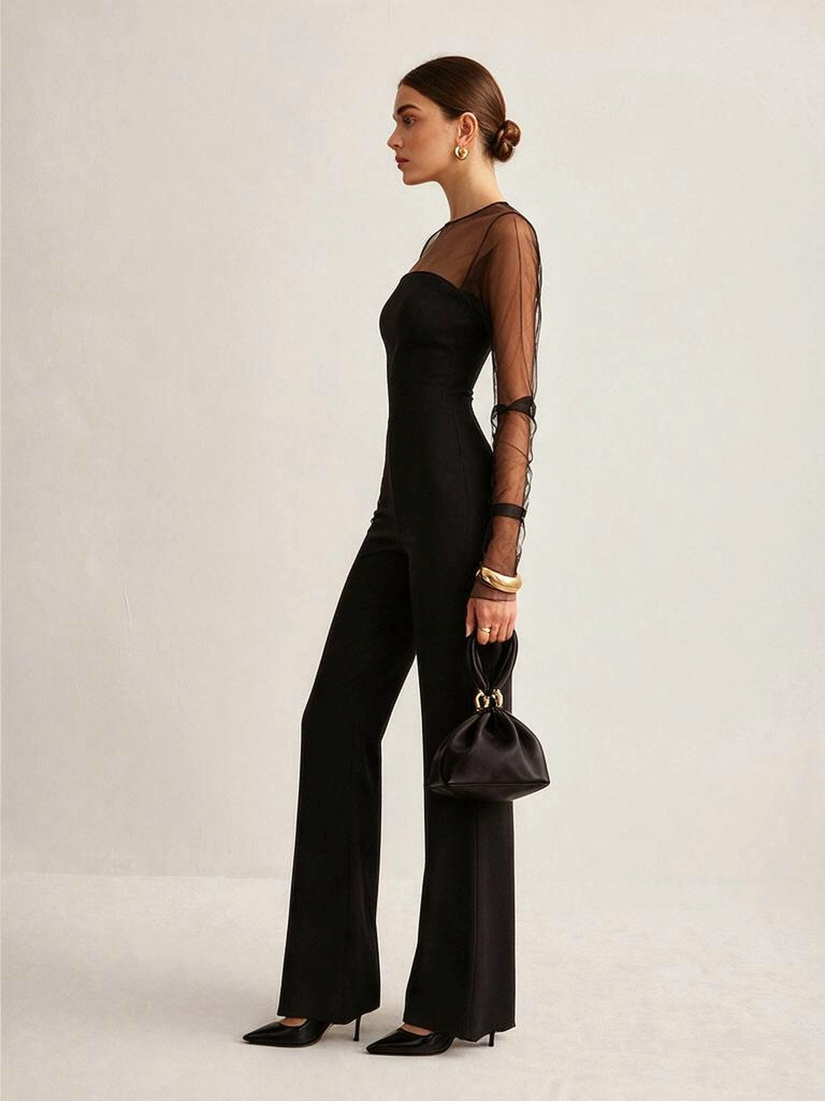 Sleeveless Single-breasted Wide Leg Work Clothes Jumpsuits
