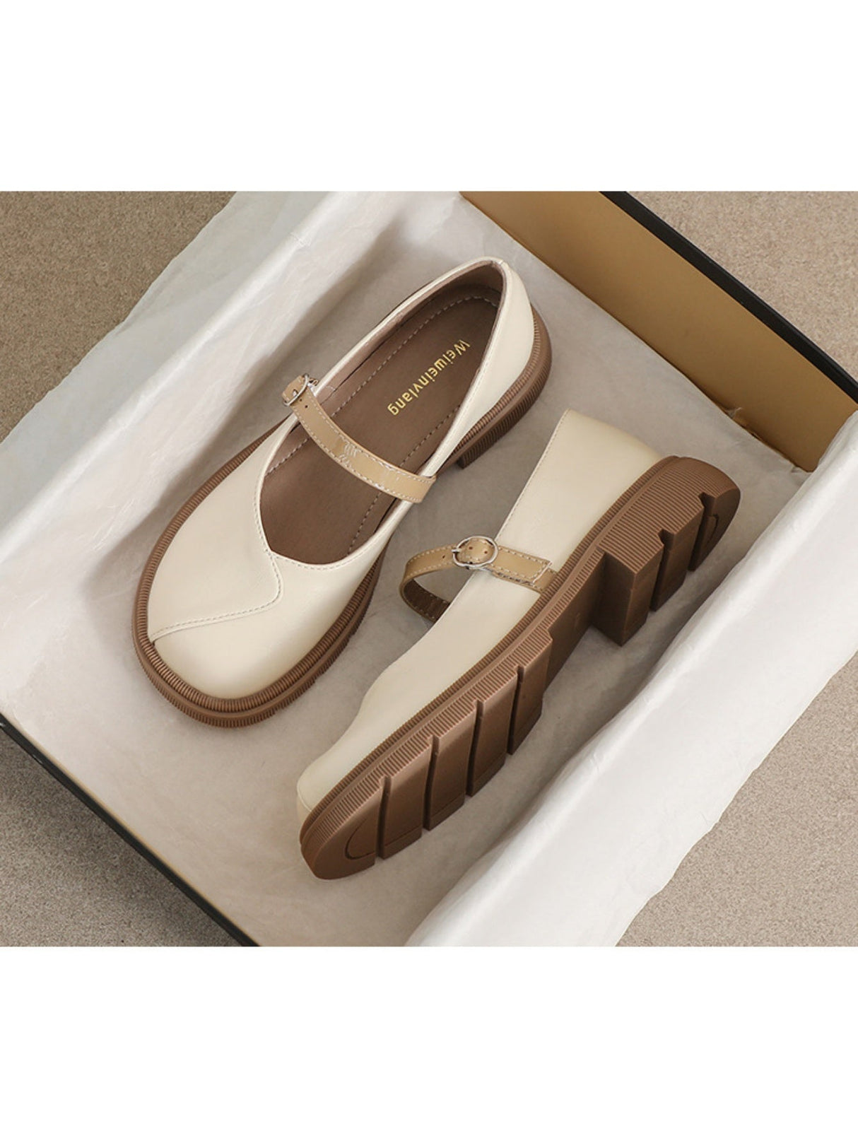 Liber Spring and Autumn Colorblock Women's Mary Jane Shoes