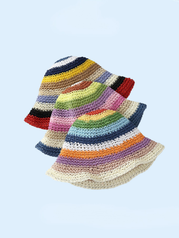 Rainbow Woven Straw Hat