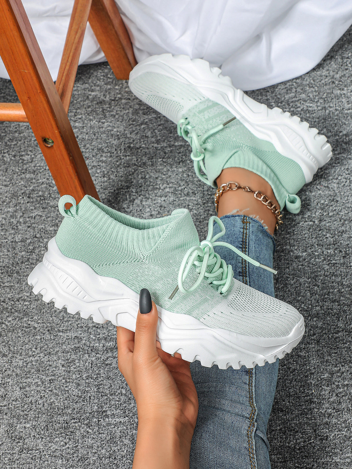 Color-blocked Unisex Casual Sneakers