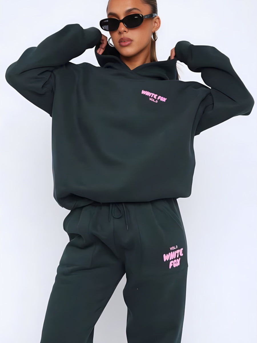 Liber Autumn Women's 3D Three-dimensional pattern Letter 2-piece Sets