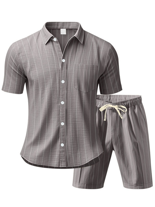 Flax Stripes Loose-fit Beach Set 2-piece Sets