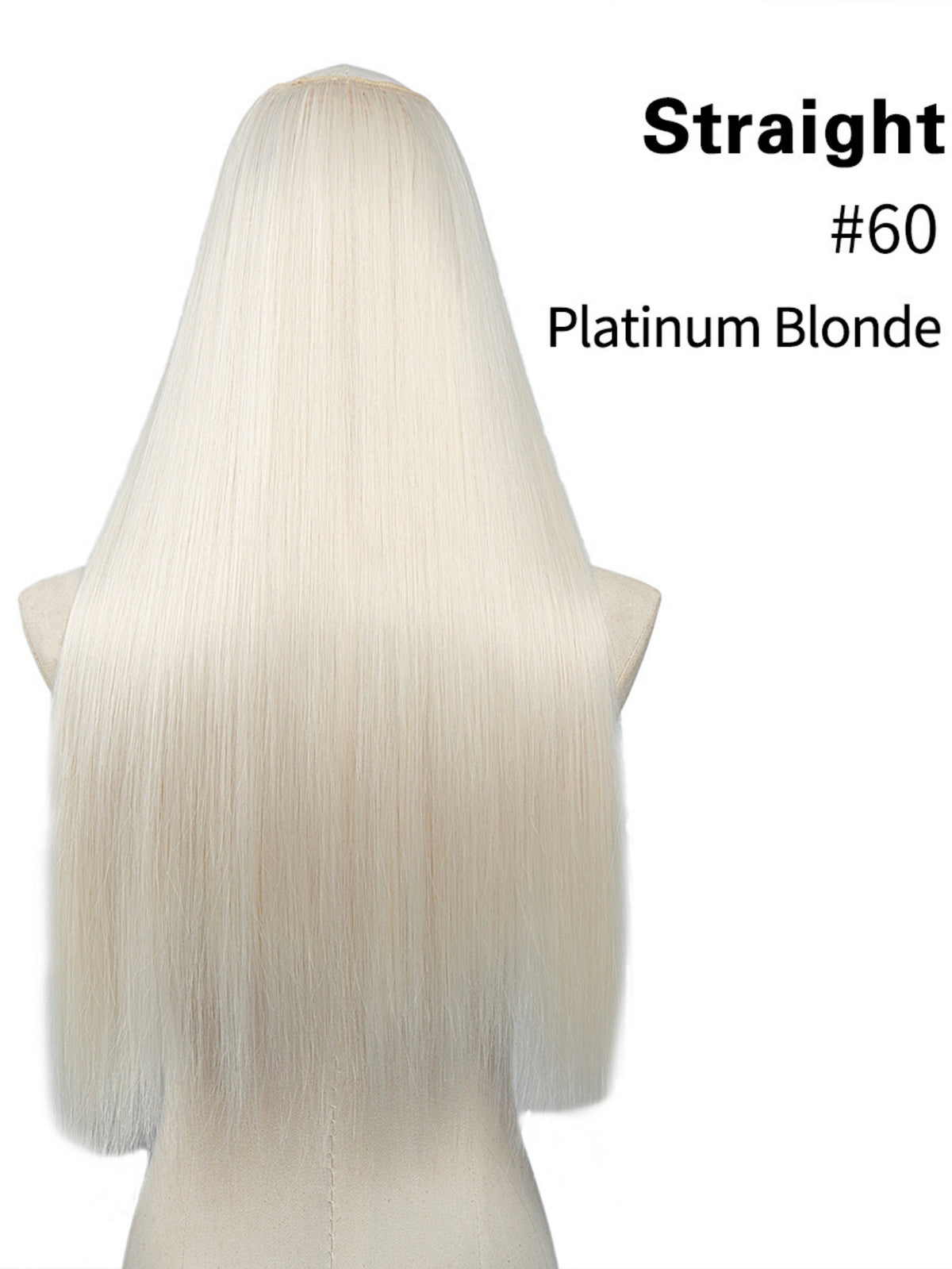 U-shaped Half-head Wig With Seamless Hair Extensions, One-piece Long Straight Wig