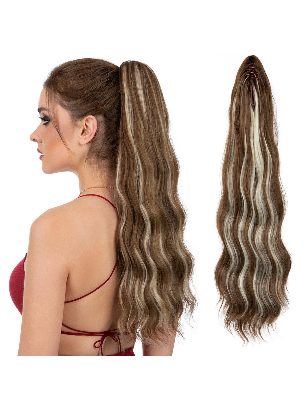 Big Wavy Ponytail Hair Extension Wig