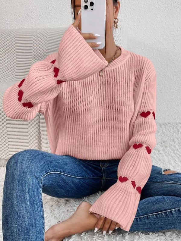 Chain Link Heart pattern Sweaters