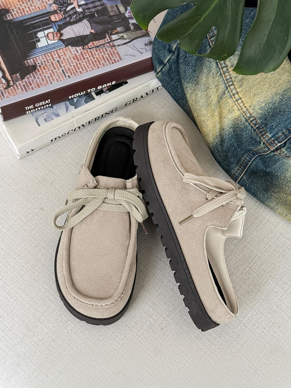Suede Birkenstock Lace-up Closed-toe Slippers