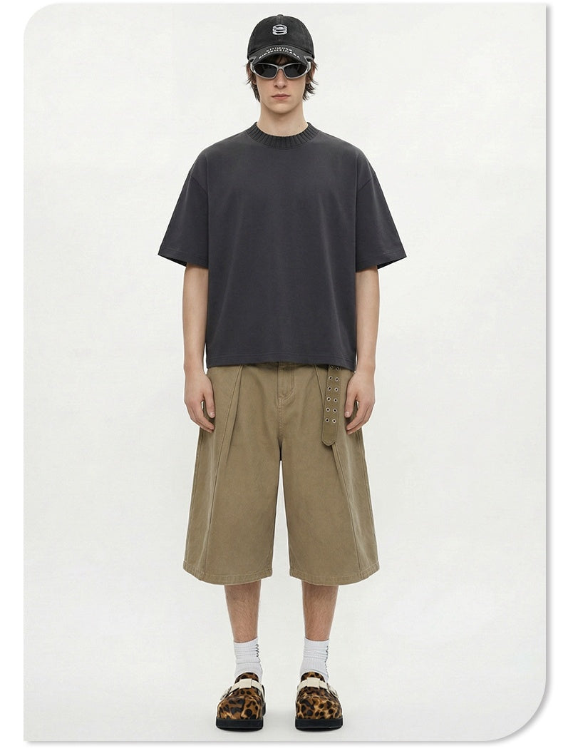 Color-blocked Cropped T-shirt