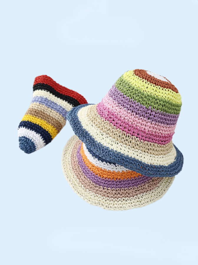 Rainbow Woven Straw Hat