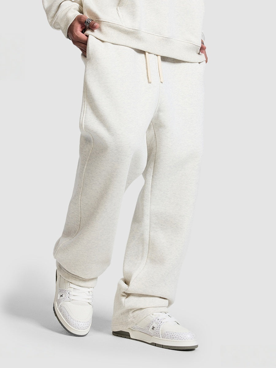 Plush Sports Loose Solid Color Zipper Hooded Sweatshirts&Hoodies Set