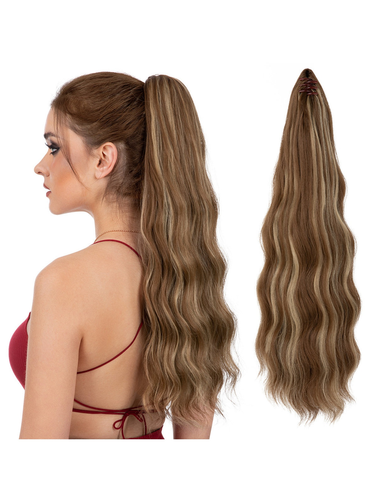 Big Wavy Ponytail Hair Extension Wig