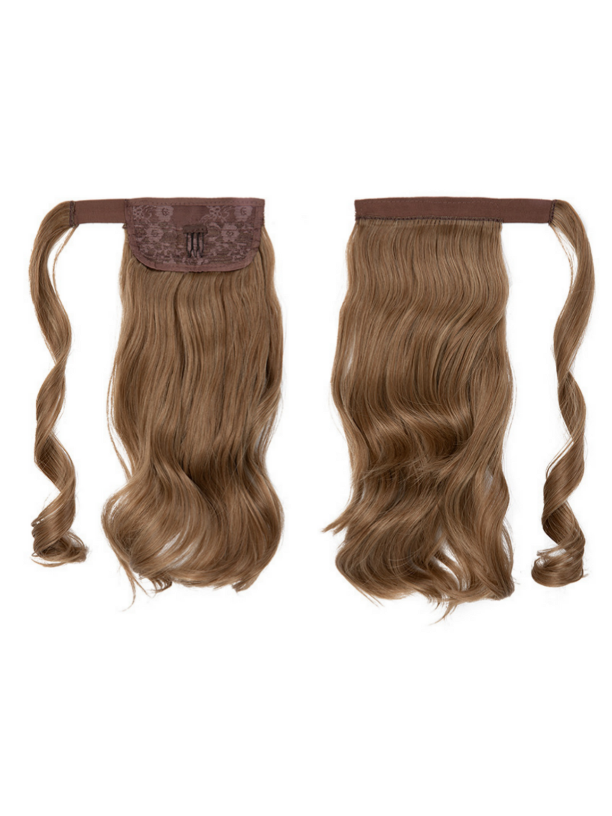 Long, Wavy, Natural Curl Wig With Wrap-around Design