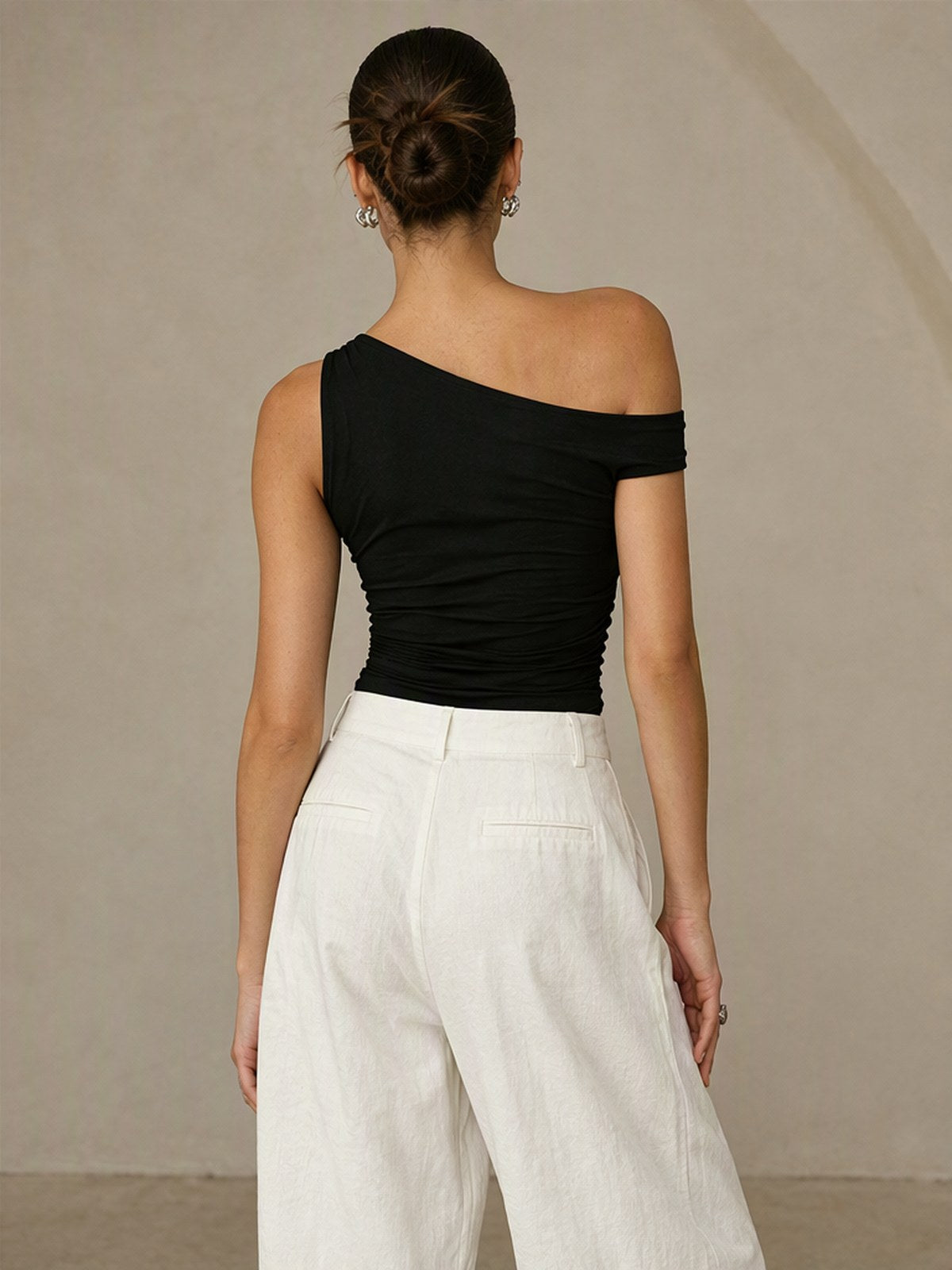 Asymmetrical Neckline, One Shoulder Off-shoulder T-shirts