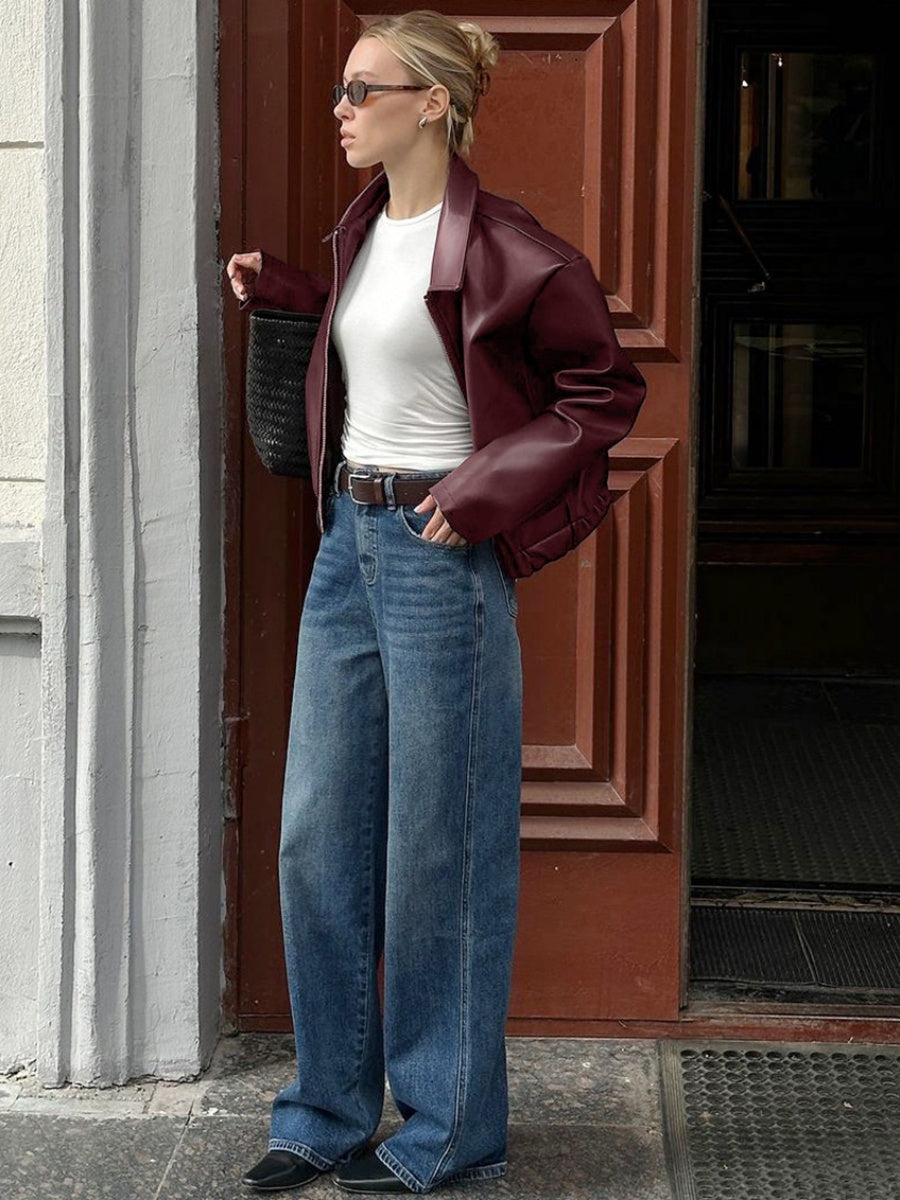 Zipper Long sleeve Loose Jackets