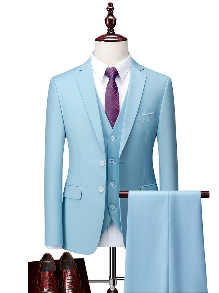 Slim-fit Business Suit Set 3-piece Sets