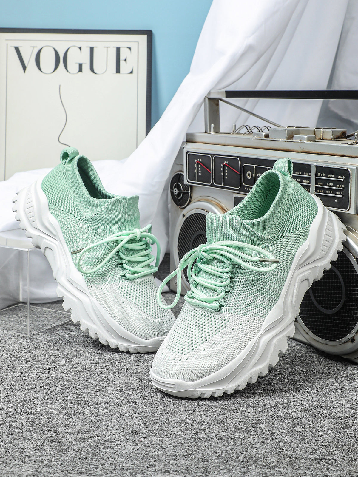 Color-blocked Unisex Casual Sneakers