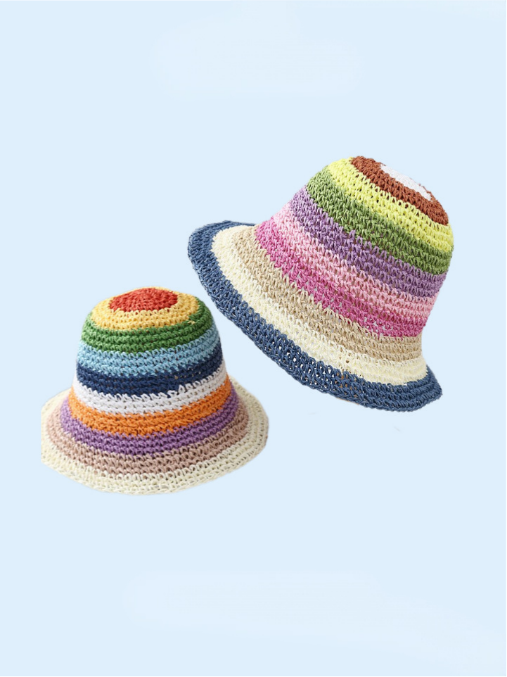 Rainbow Woven Straw Hat
