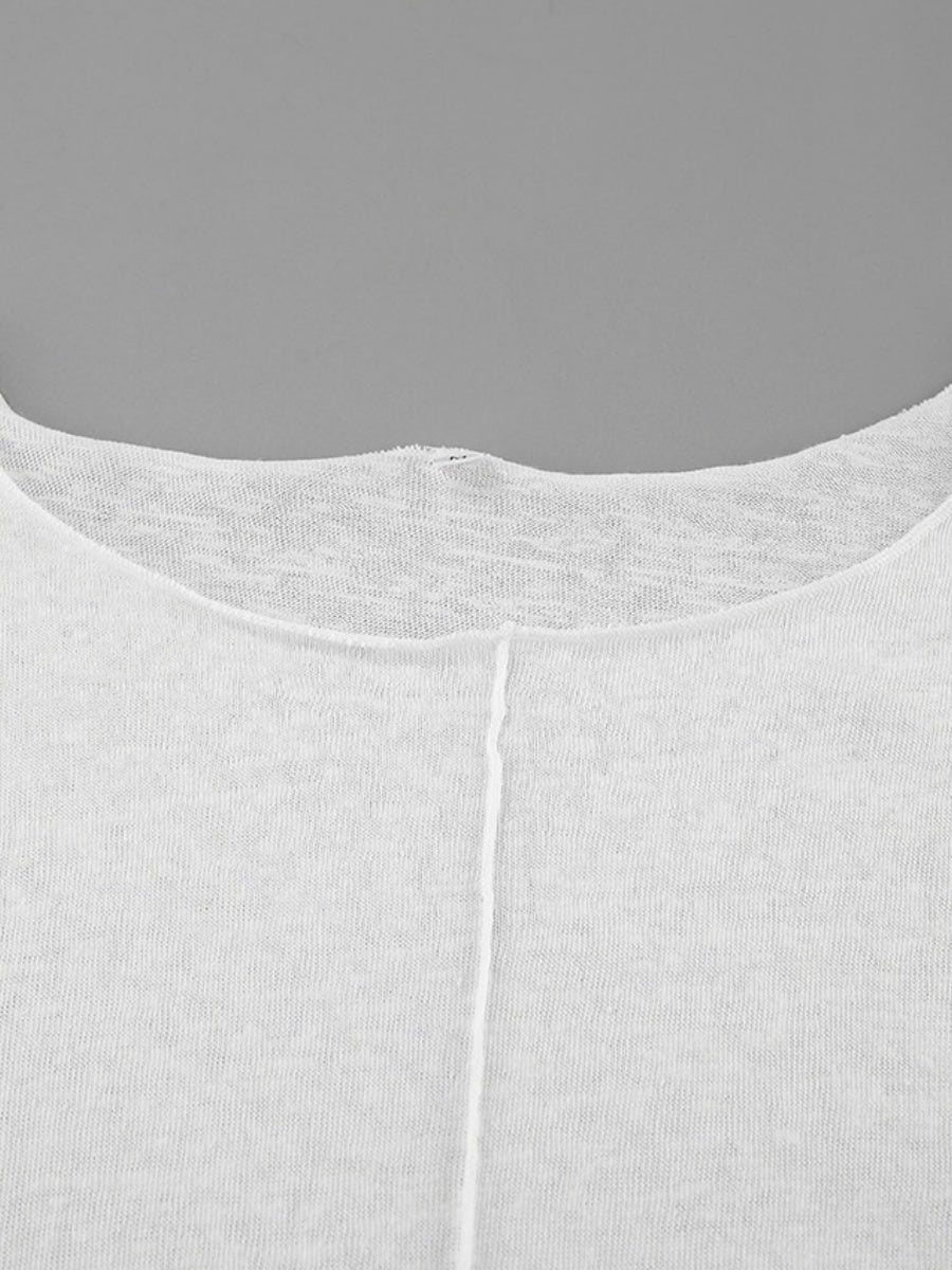 Liber Autumn Women's Splicing Solid Color Long sleeve Crew Neck T-shirts