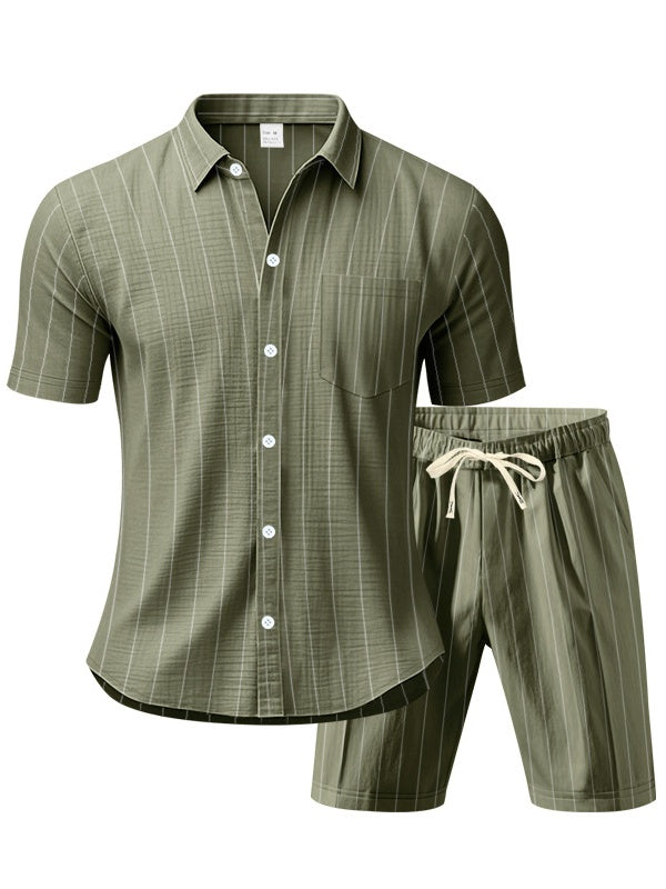 Flax Stripes Loose-fit Beach Set 2-piece Sets