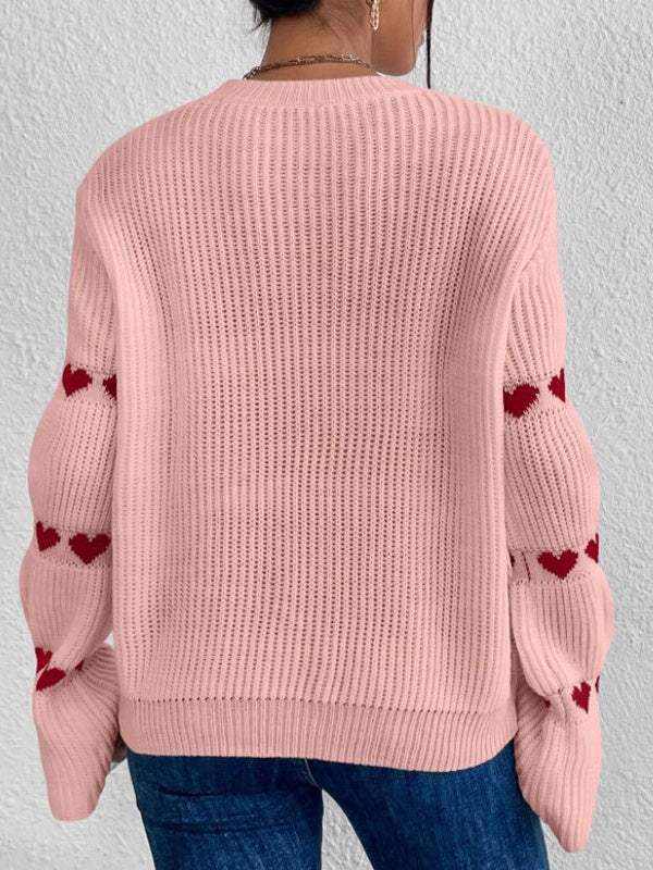 Chain Link Heart pattern Sweaters