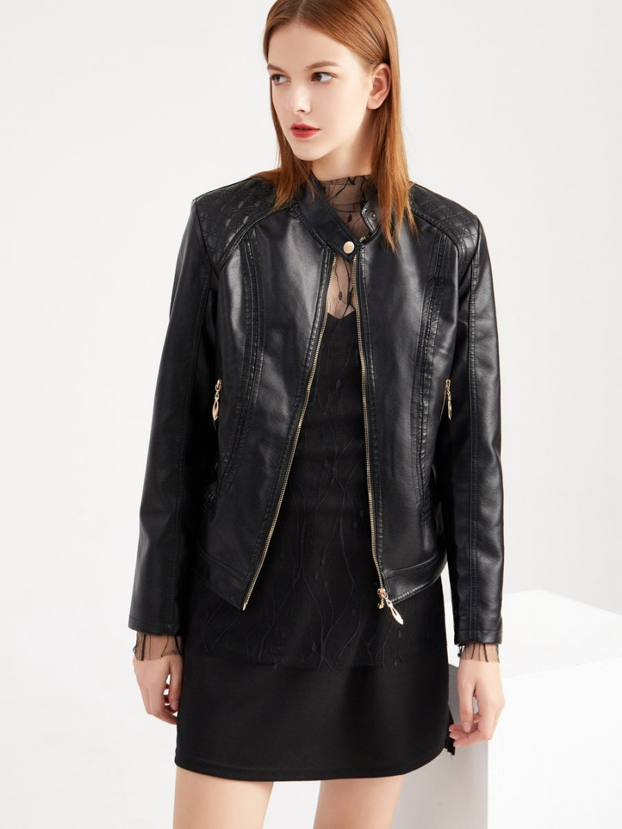 Street Cool Loose Studs Leather Jacket