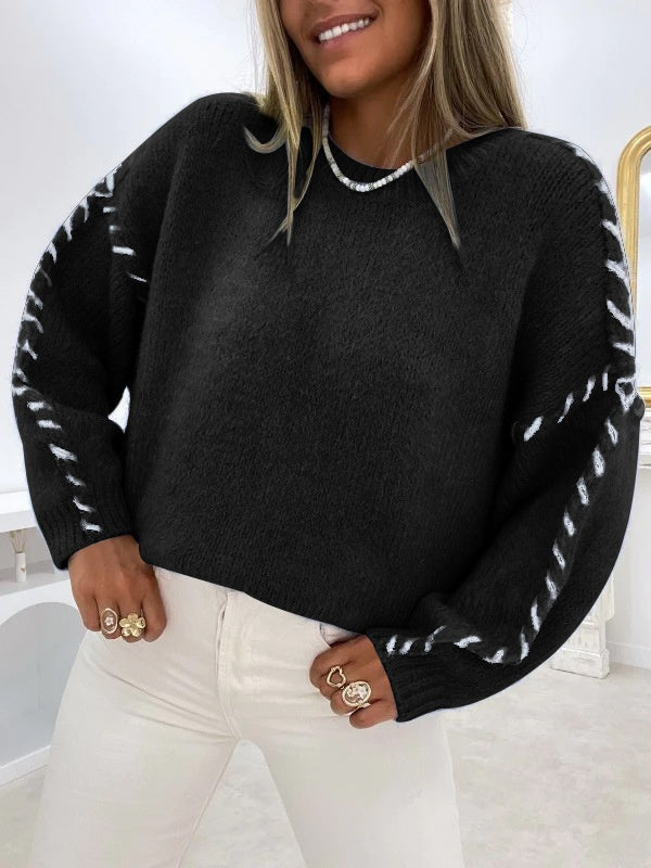 Chain Link 3D Effect Contrasting colors Sweaters