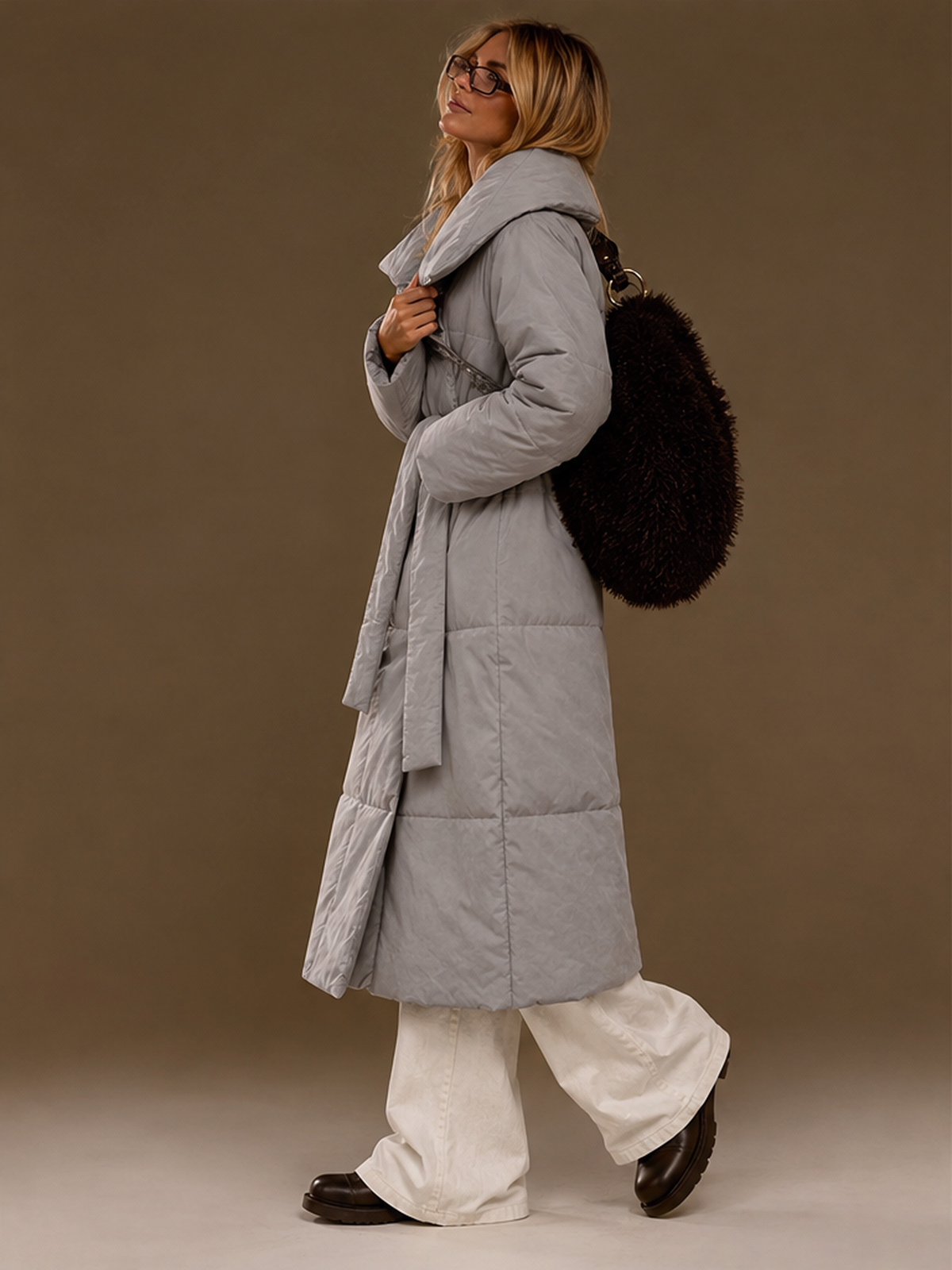 Loose-fitting, Casual, Warm, Long Stand-collar Cotton Coat/long Cotton-padded Jacket