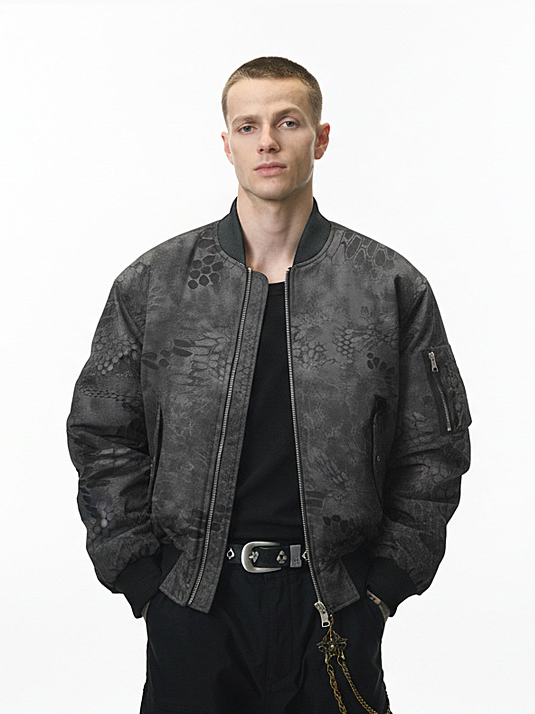 Camouflage Stand Collar Snake Scale Pattern Windproof Keep Warm Jackets