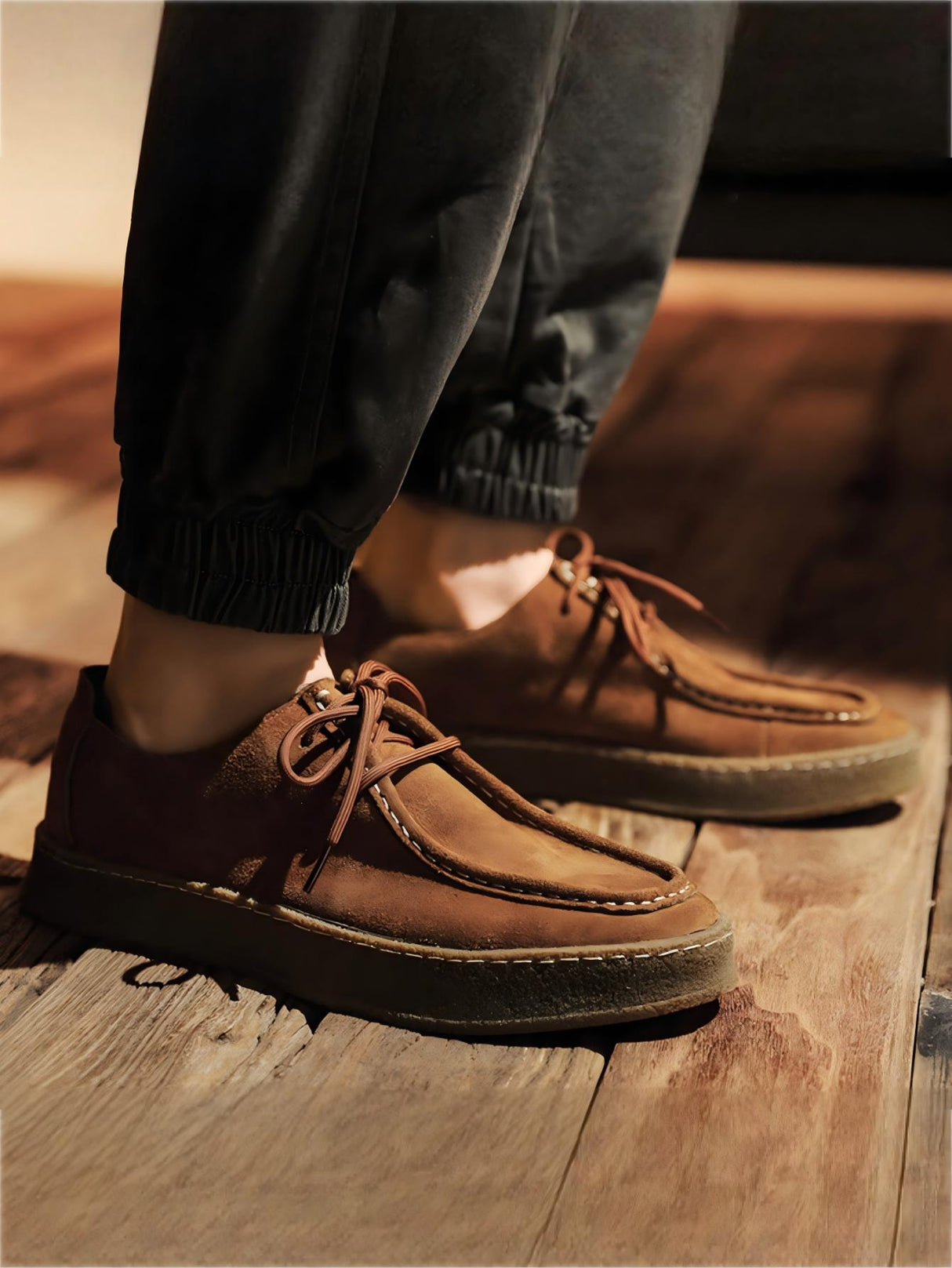 Outdoor Suede Lace-up Flat Shoes