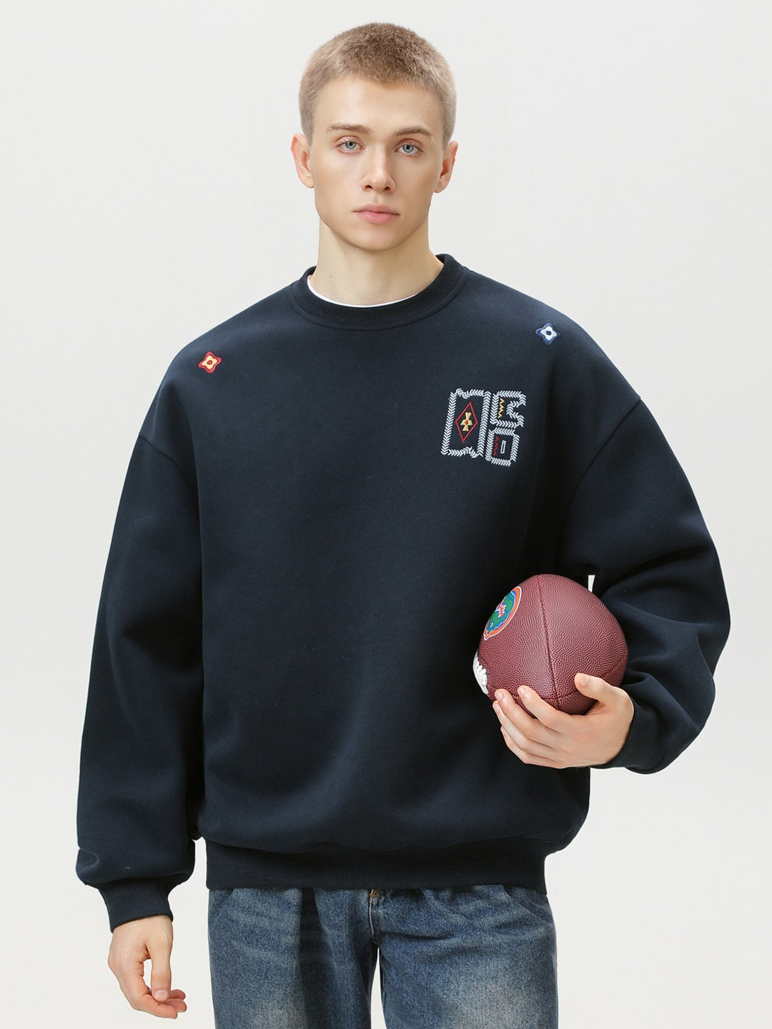 Liber Autumn Neutral wear Embroidered Pattern Pattern Sweatshirts