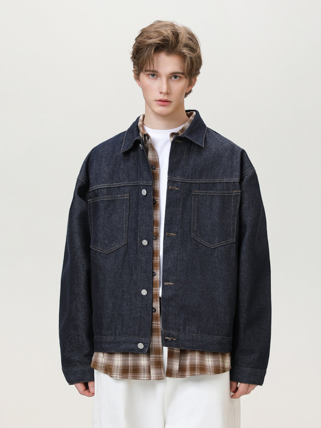 Liber Autumn Men's Pocket decoration Solid Color Jackets