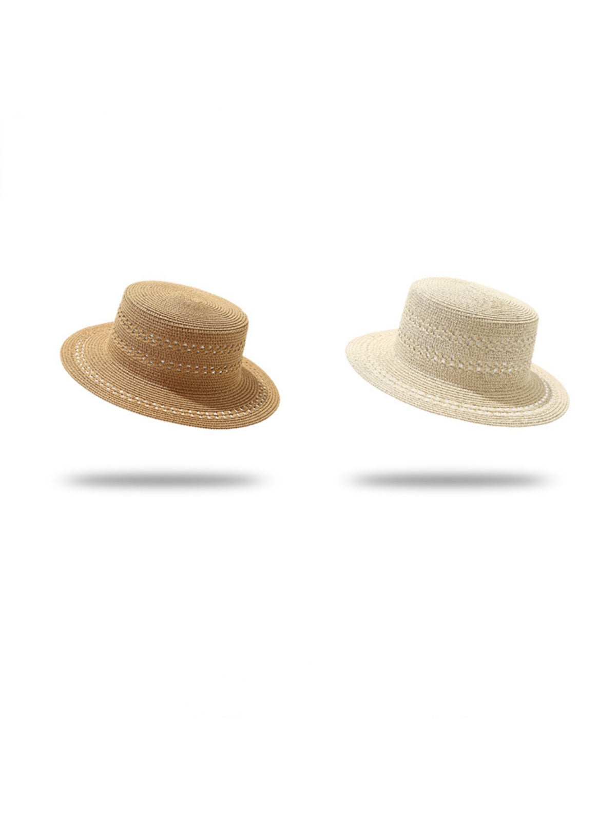 Flat-topped Woven Straw Hat