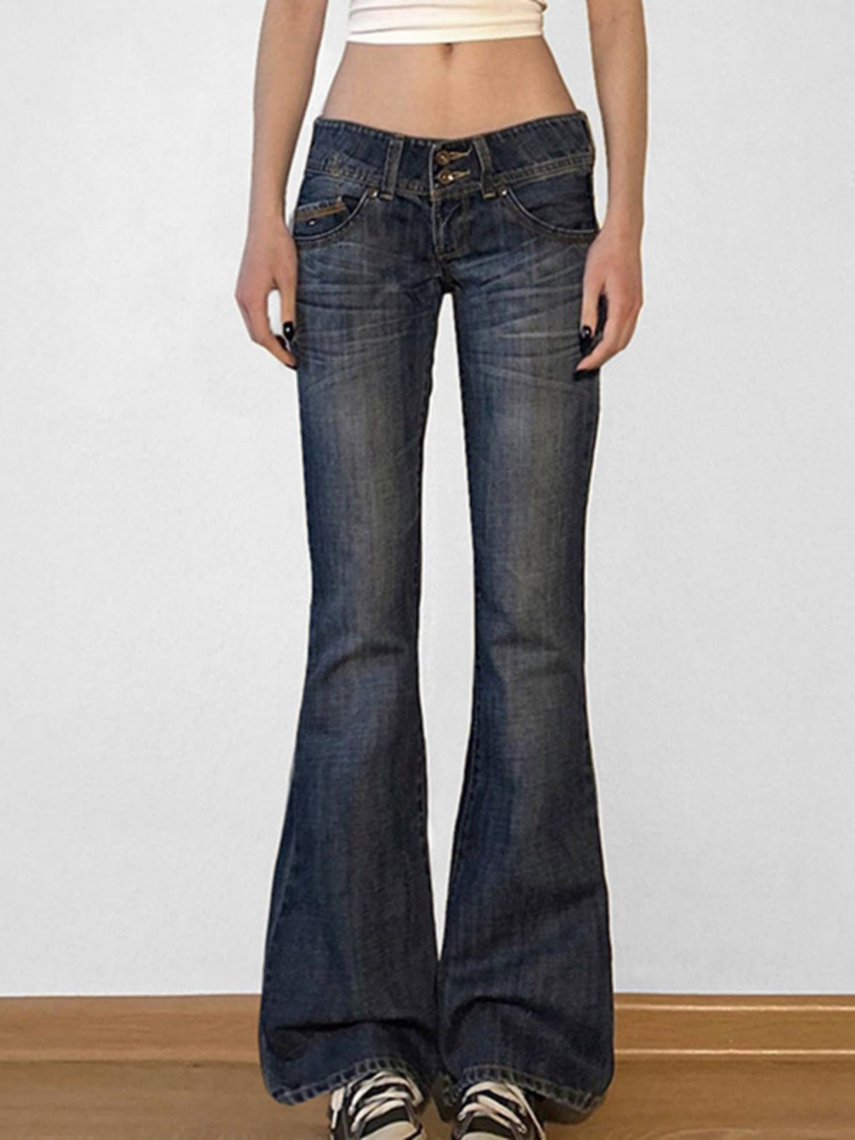 Low-rise Wash Water Bell-bottoms Jeans
