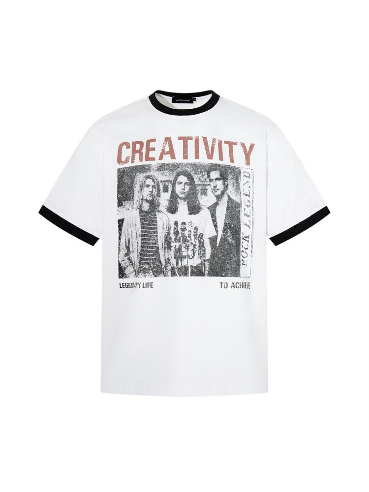Retro Figure Printed Loose-fit T-shirts