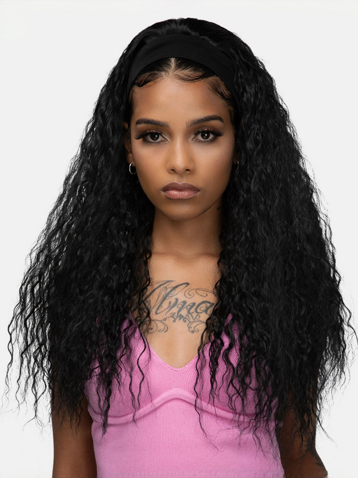 Long Curly Wool Hair With Half-head Wig Made Of Synthetic Fibers