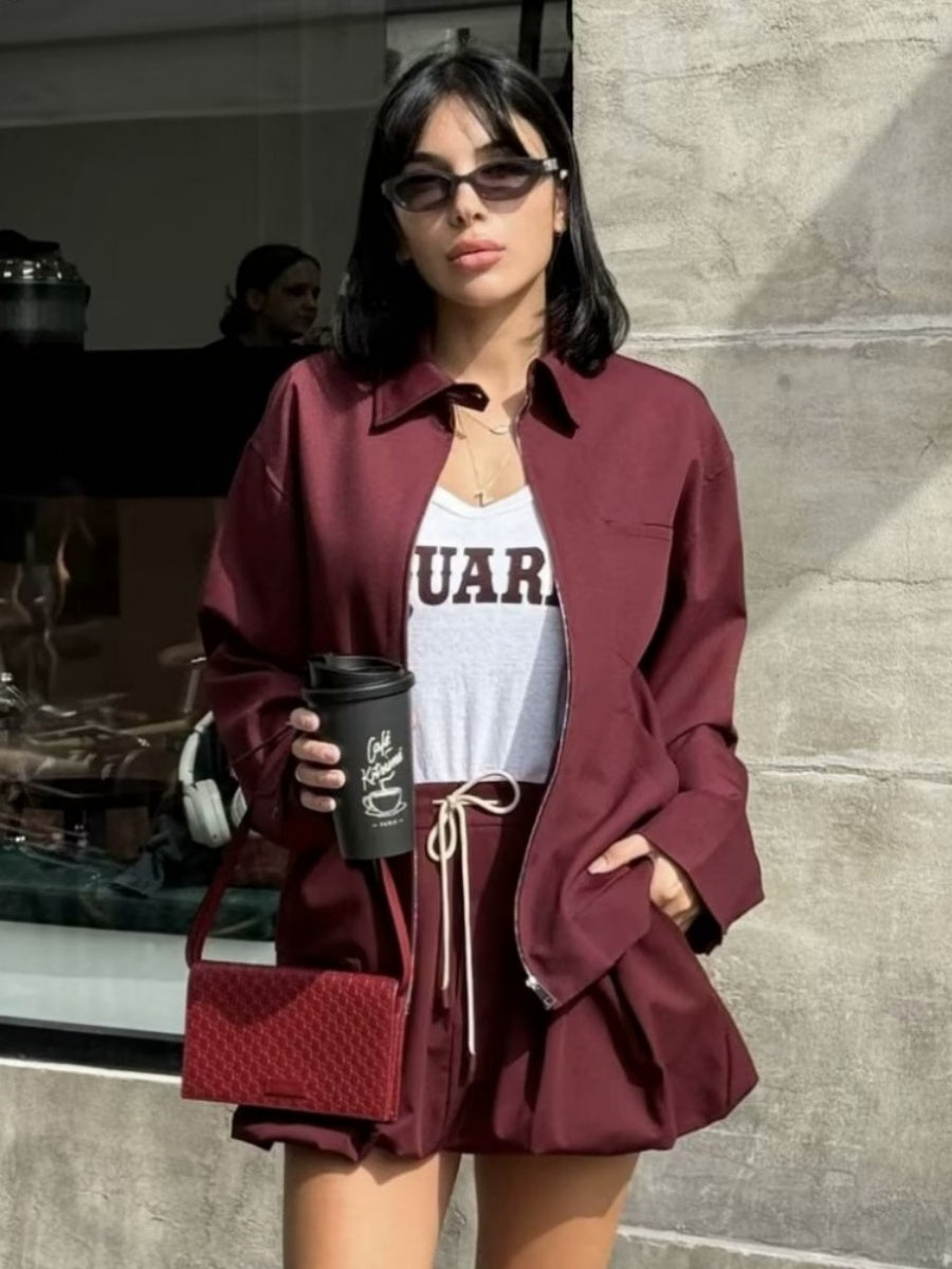 Claret Pocket Long sleeve Jackets