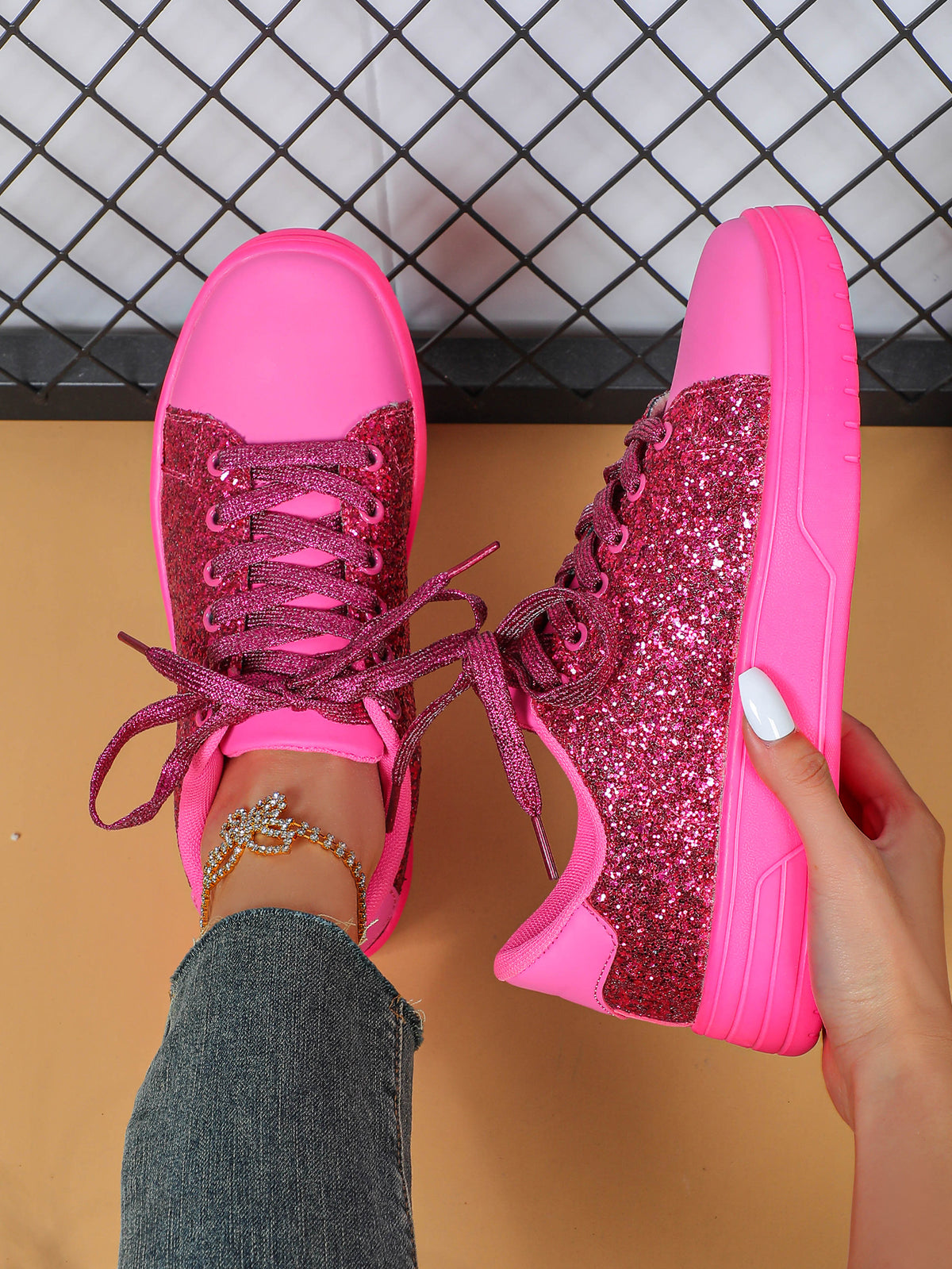 Sequined Women's Sneakers