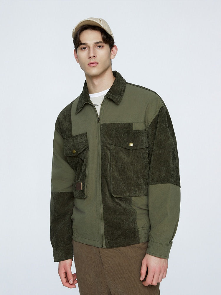 Splicing Contrasting Colors Design Outdoor Leisure All-match Lightweight Work Jacket