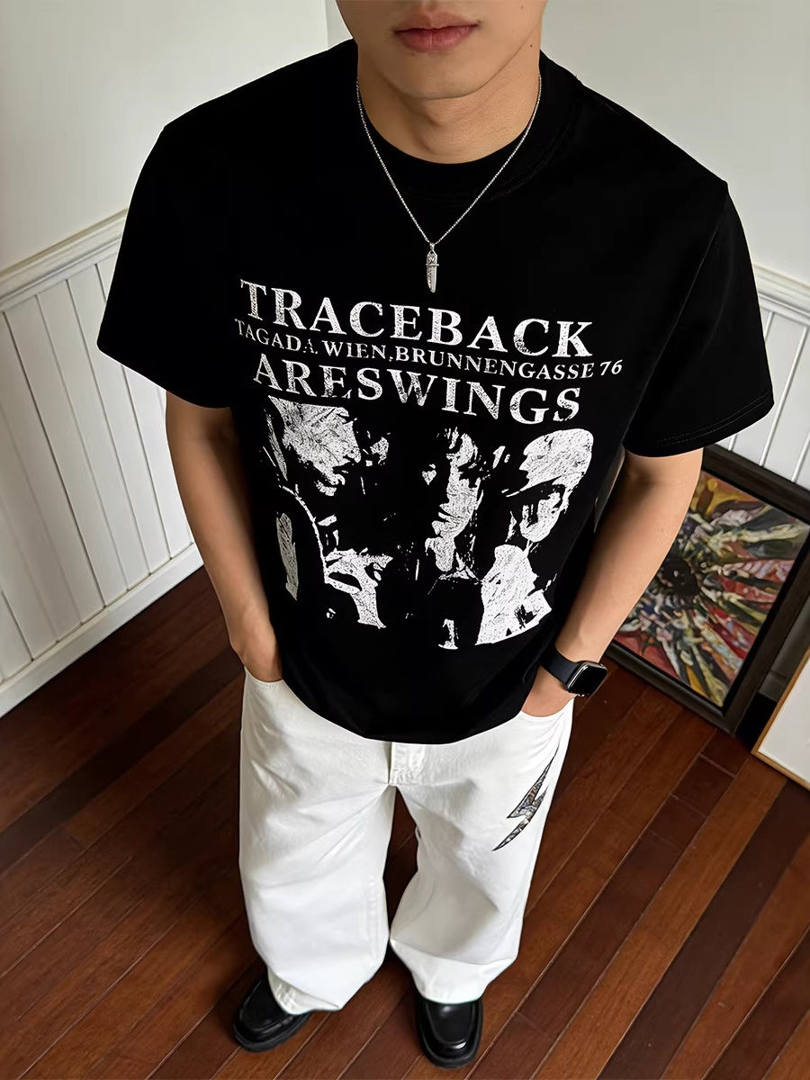 Quick-drying Distressed Portrait Printed T-shirts