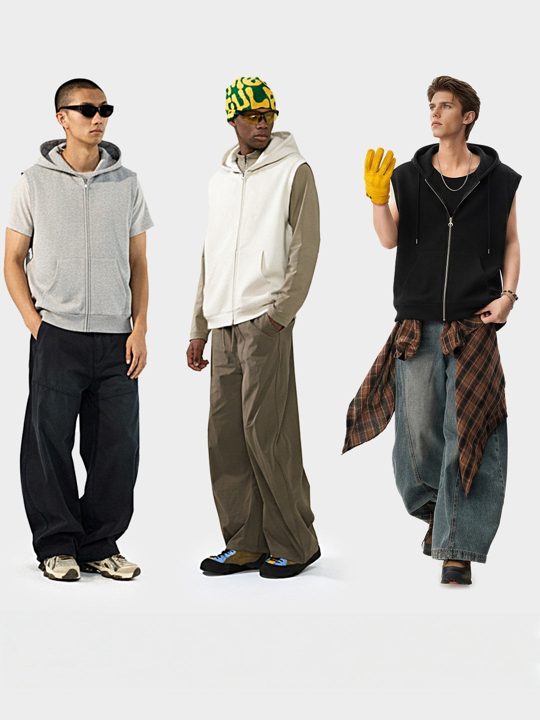 420G Heavy Double-ended Zipper Hoodies Vest Jacket