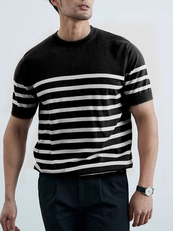Old Money Style Stripes Slim-fit T-shirts