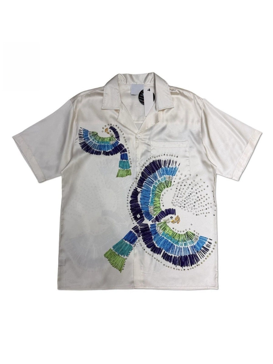 Jacquard Dark Pattern Cuban Territory Vintage Shirts