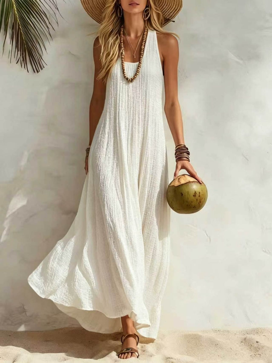 Loose-fitting Long Dress With A Tank Top Beach Vacation Style
