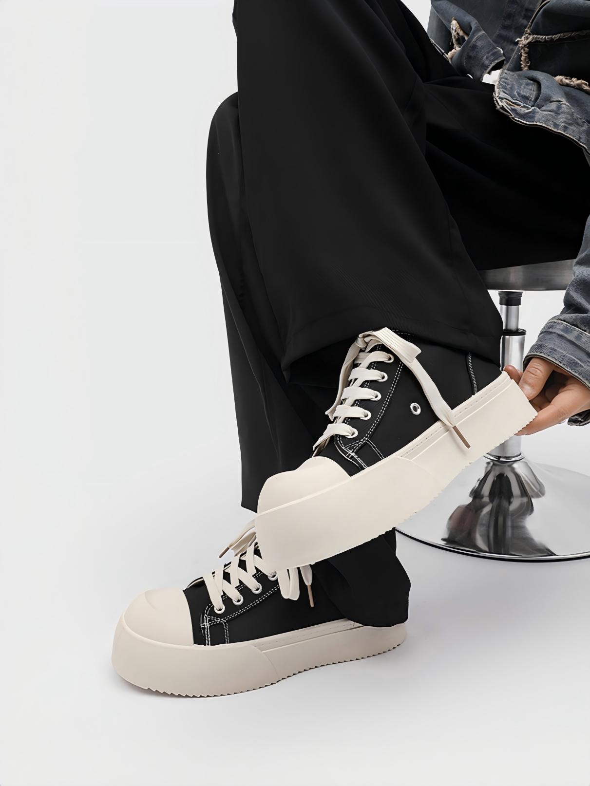 Retro Platform Color-blocked Canvas Shoes